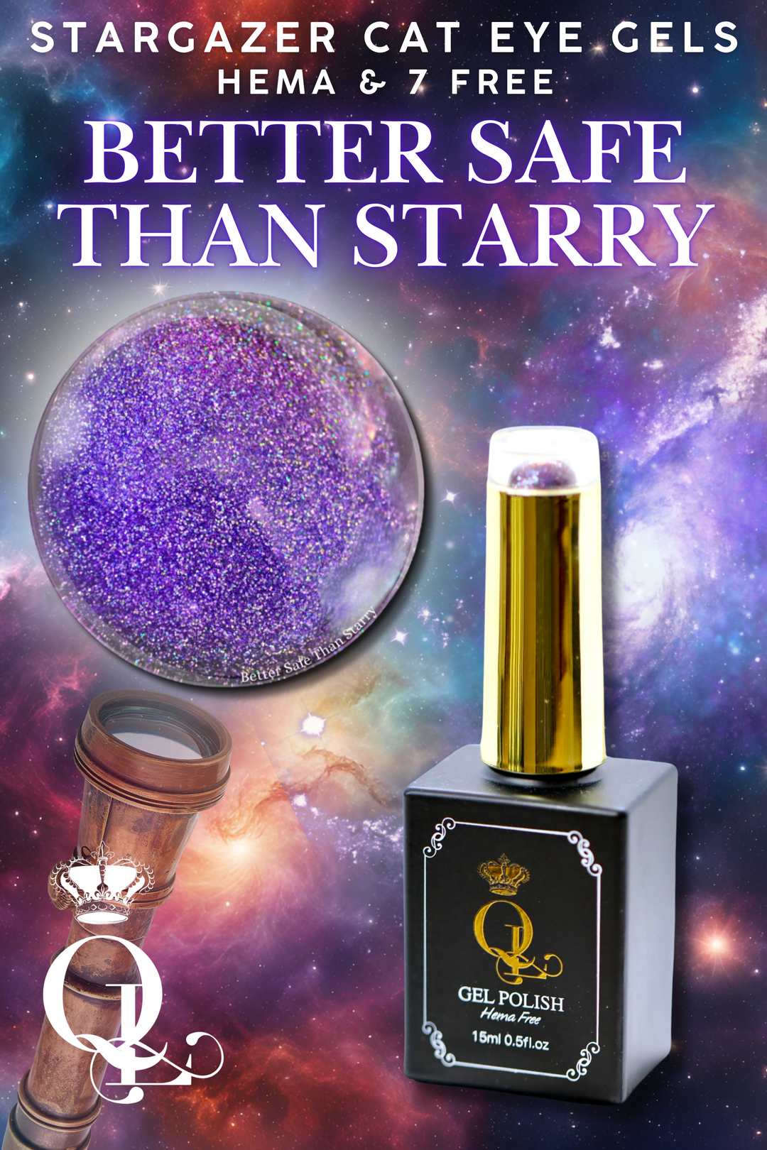 Better Safe Than Starry -- Stargazer HEMA-Free Cat Eye Gel