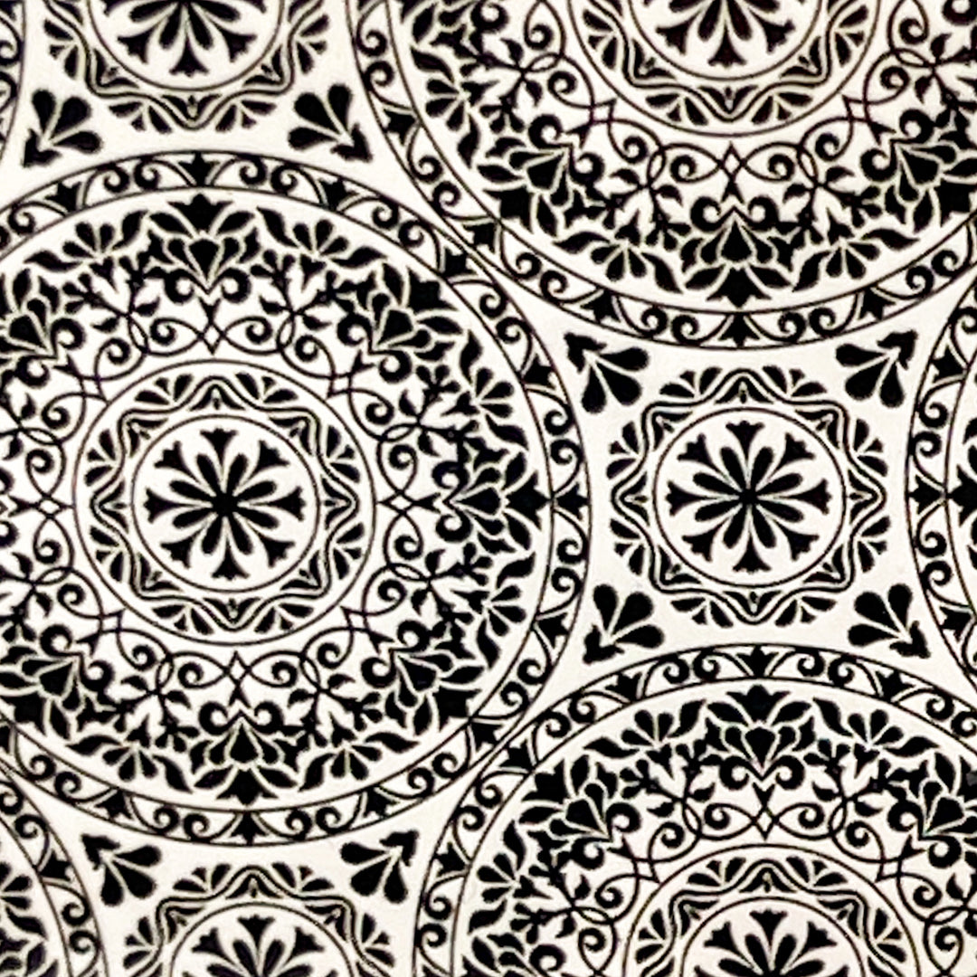 42-09 Black Mandala Medallion -- Nail Transfer Foil