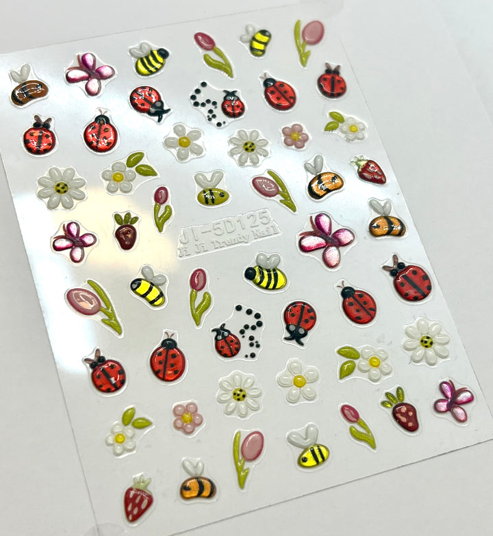 JI-5D125 " Spring Meadows" - Shimmer 5D Decal