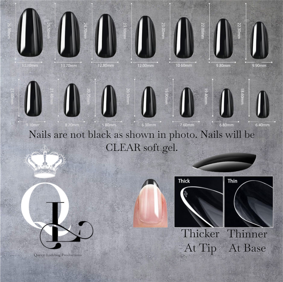 Medium Round Full Cover Gel Nails--600pc