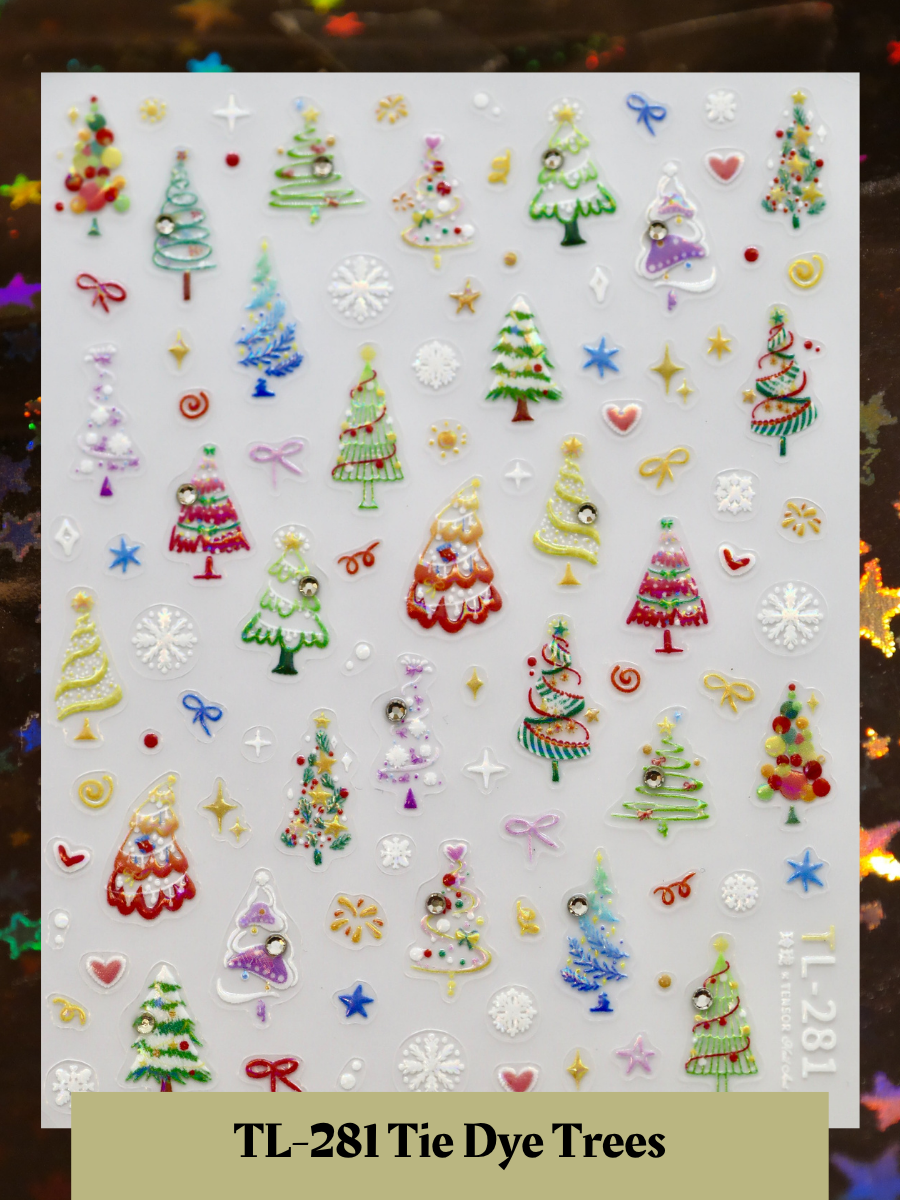 TL-281 "Tie Dye Trees" -- Christmas 2025 Decals