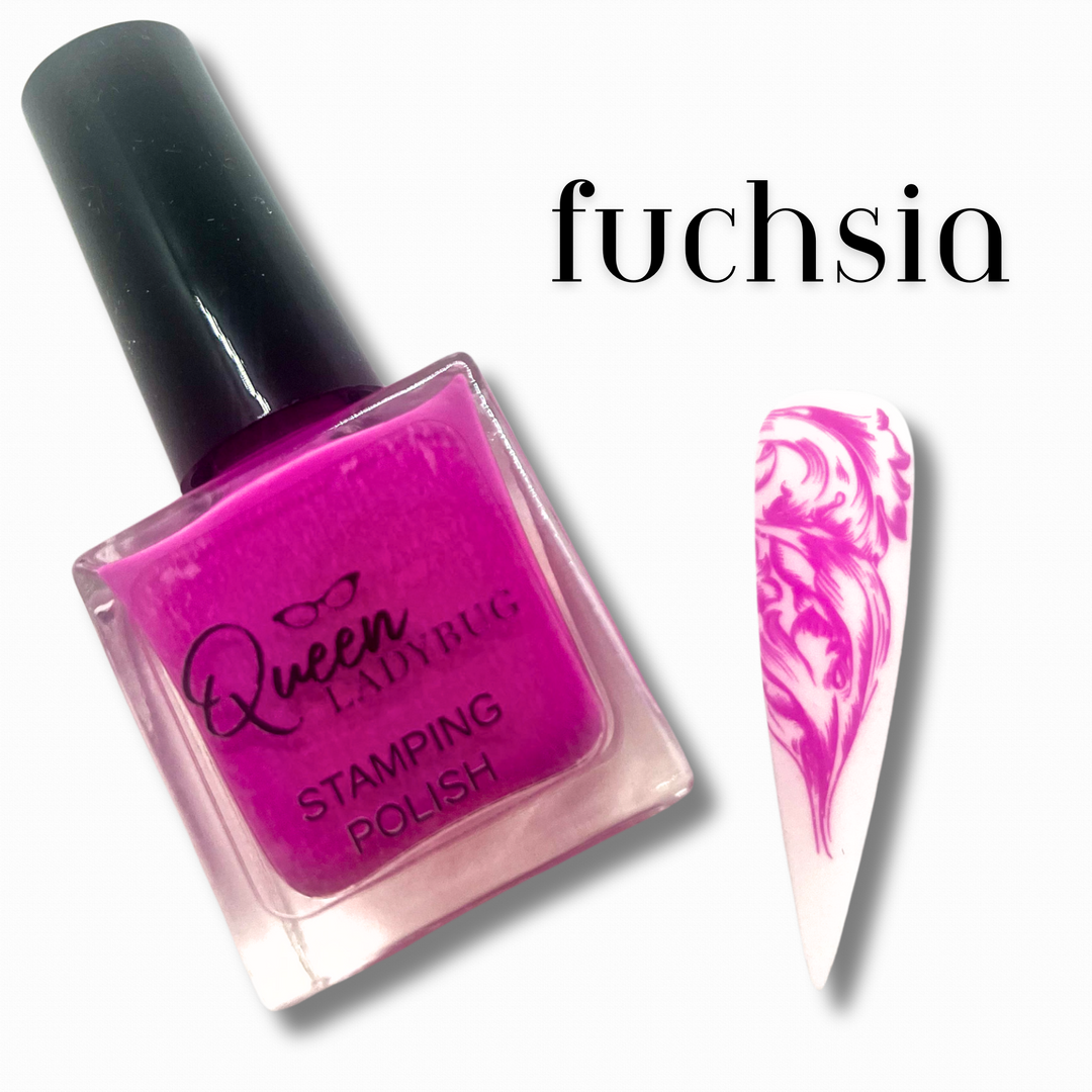 Queen Ladybug Stamping Polish -- Fuchsia