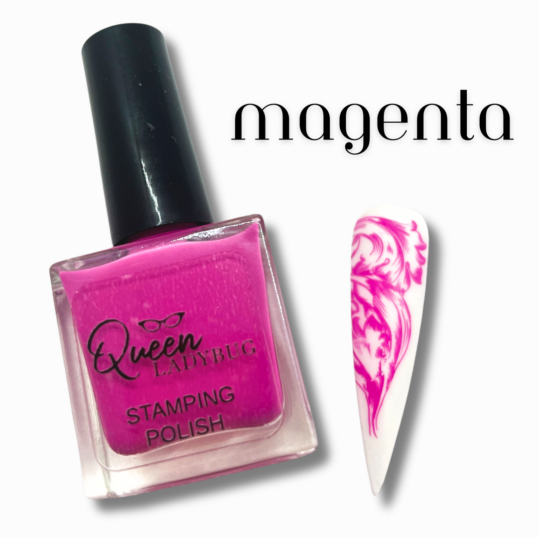 Queen Ladybug Stamping Polish -- Magenta