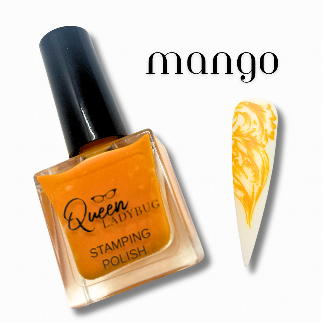 Queen Ladybug Stamping Polish -- Mango