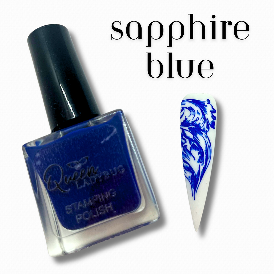Queen Ladybug Stamping Polish -- Sapphire Blue