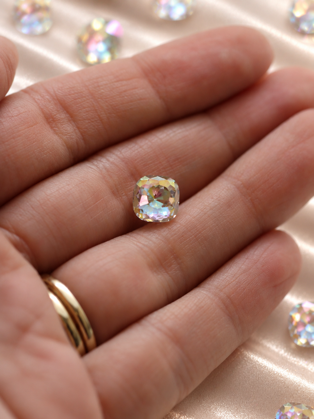 3 Ct. Cushion Cut Clear AB