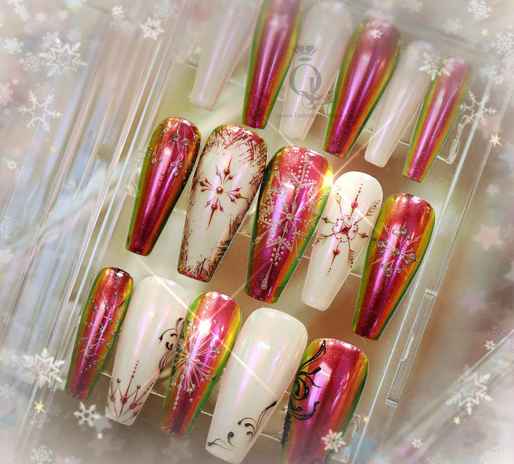 Omni Chrome Snowflake Press-On Nails