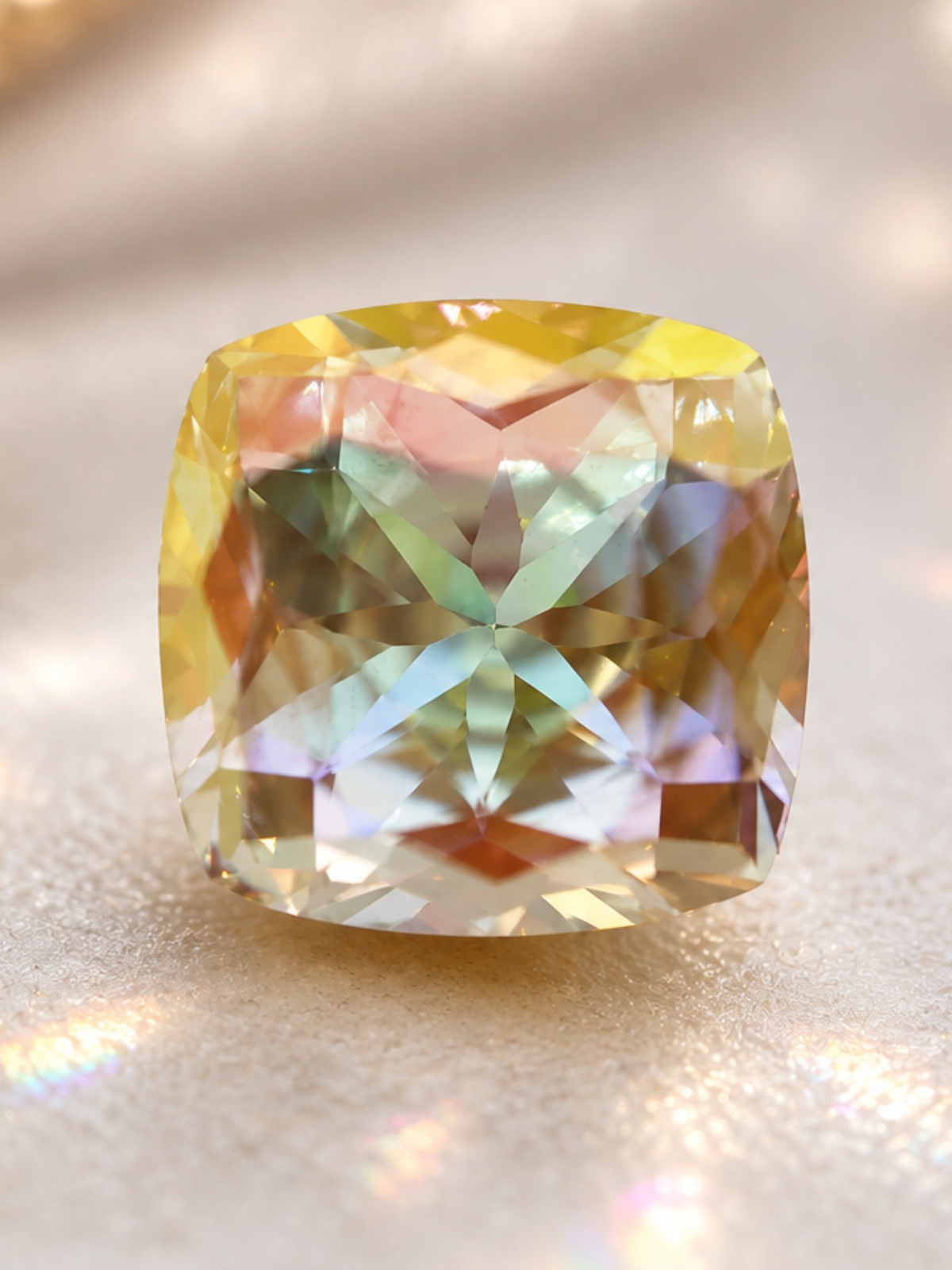 4 Ct. Square Cushion Cut Canary AB
