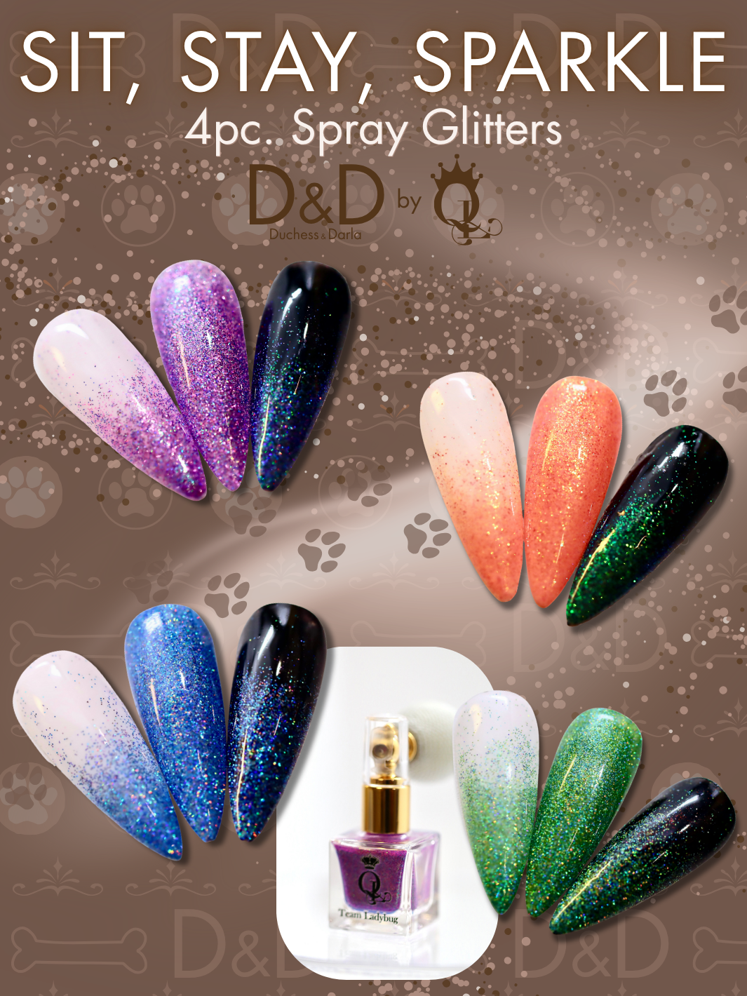 "Sit, Stay, Sparkle" -- 4pc. Limited Edition Glitter Mist Collection