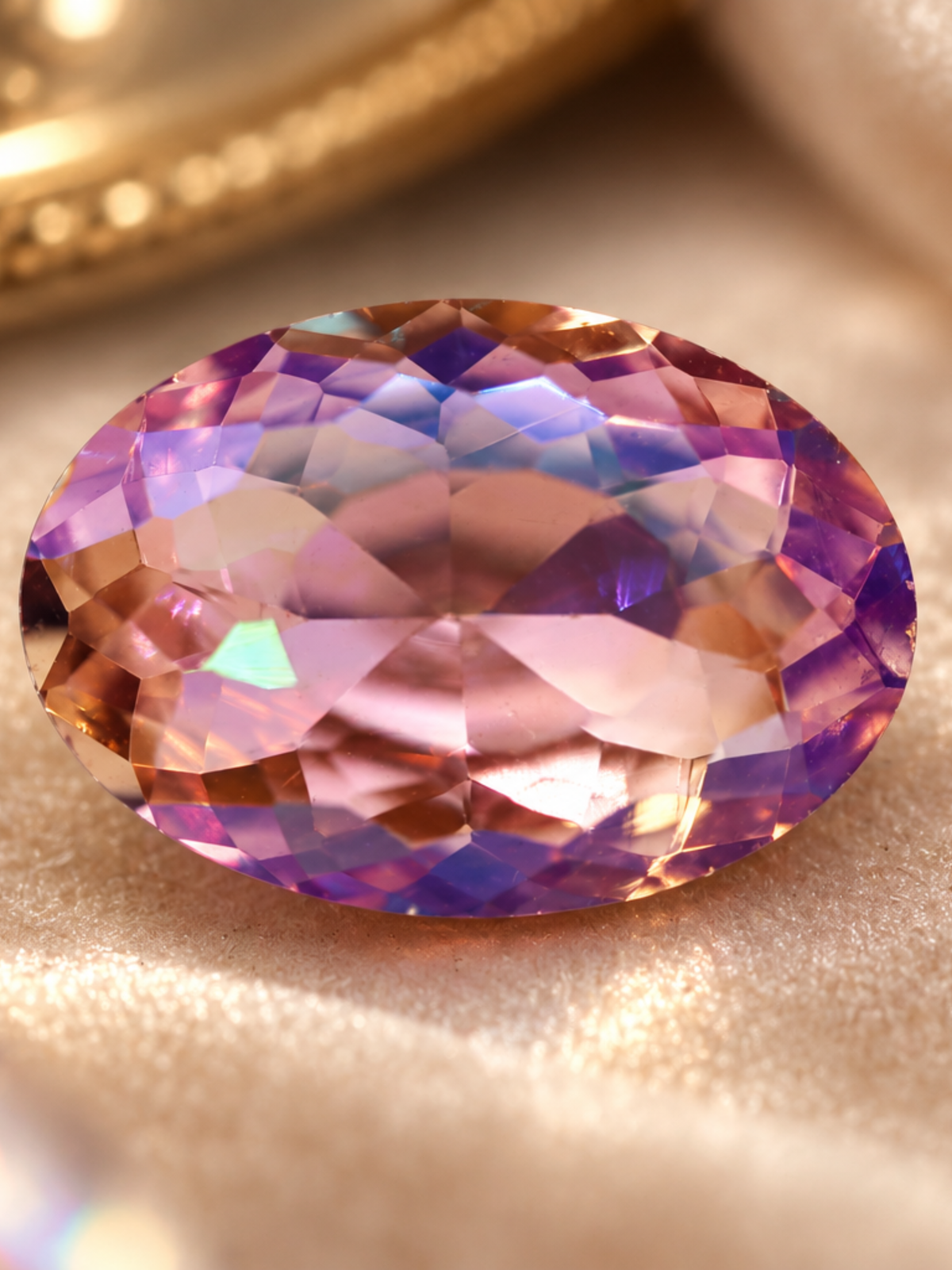 5 Ct. Oval Cut  PINK-Teal AB