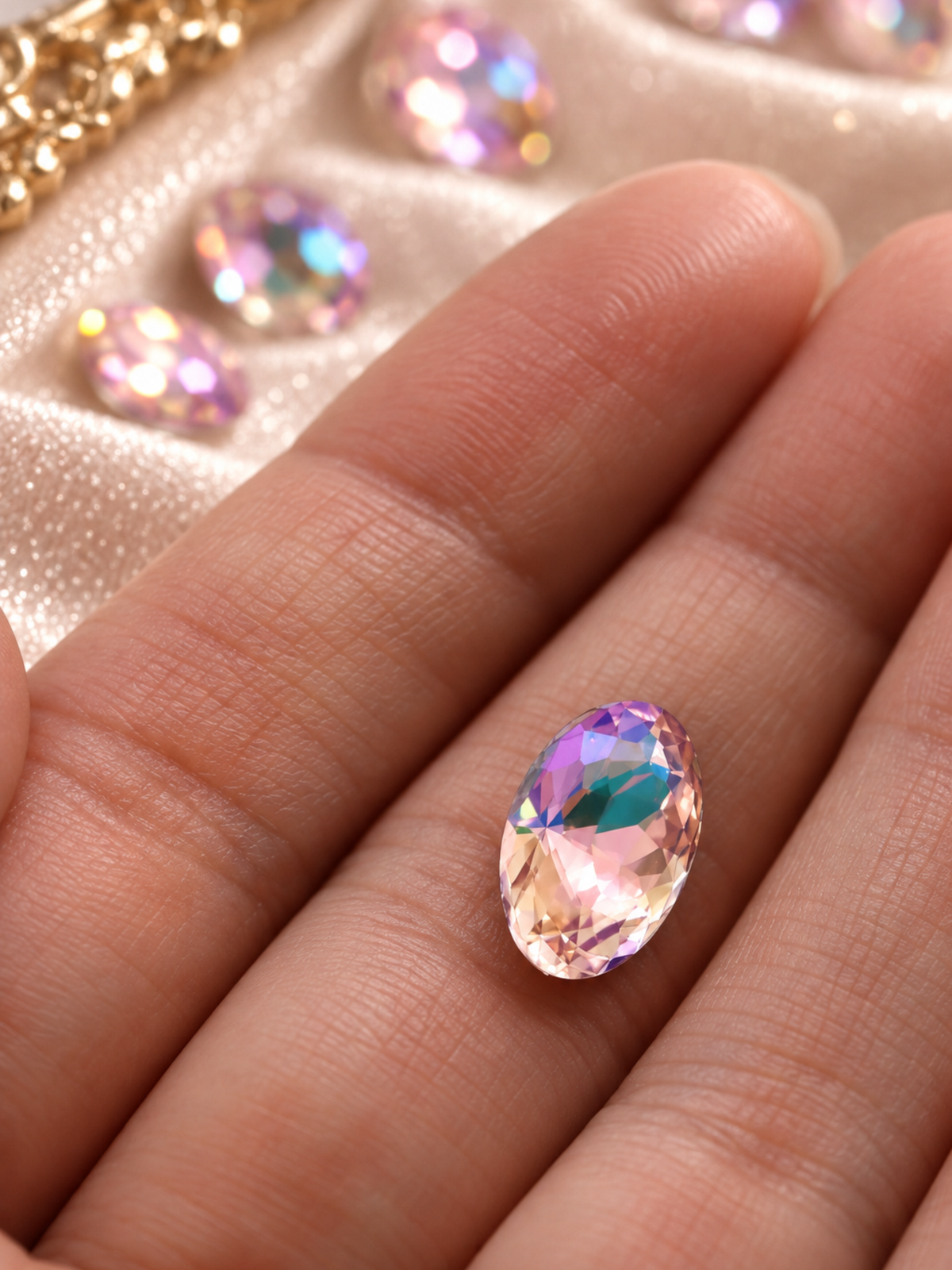 5 Ct. Oval Cut  PINK-Teal AB