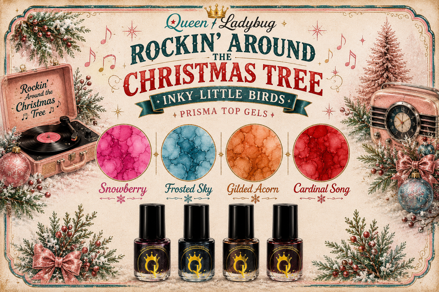 Rockin' Around The Christmas Tree 4 pc Mini Ink Set