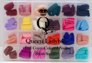 Short Square -- Full-Cover, Colored Nails