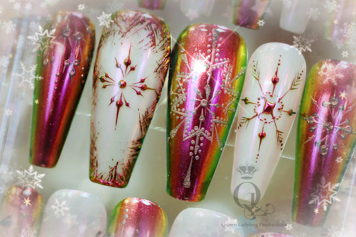 Omni Chrome Snowflake Press-On Nails