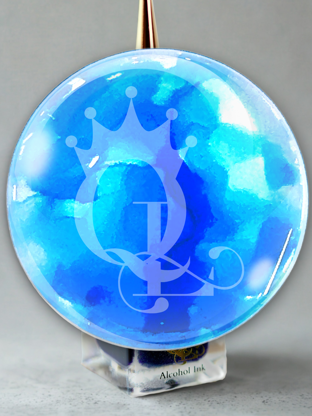 "Blue Coconut" -- Alcohol Ink