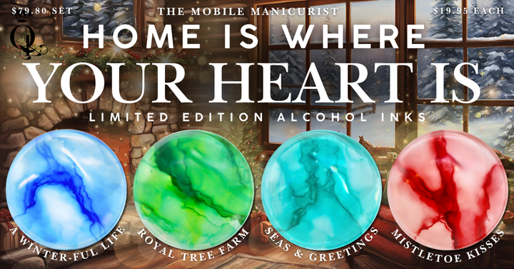 Home Is Where Your Heart Is -- Christmas Alcohol Ink Collection - 4pcs.