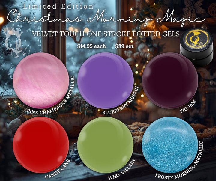 **Seasonal Limited Edition "Christmas Morning Magic"Collection -- Velvet Touch One-Stroke Potted Gels
