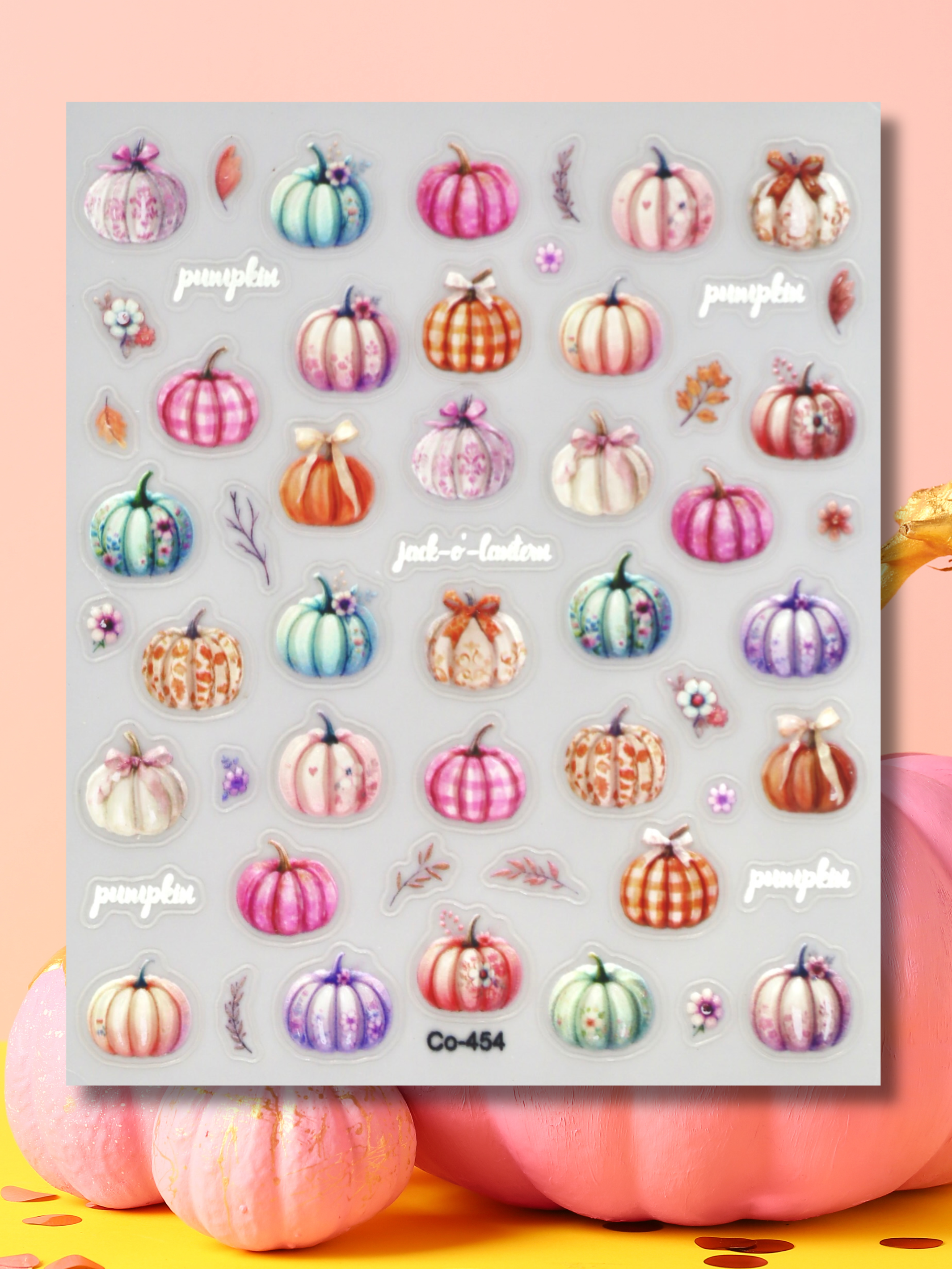 "Patchwork Pumpkins" 3D Puffy Decals