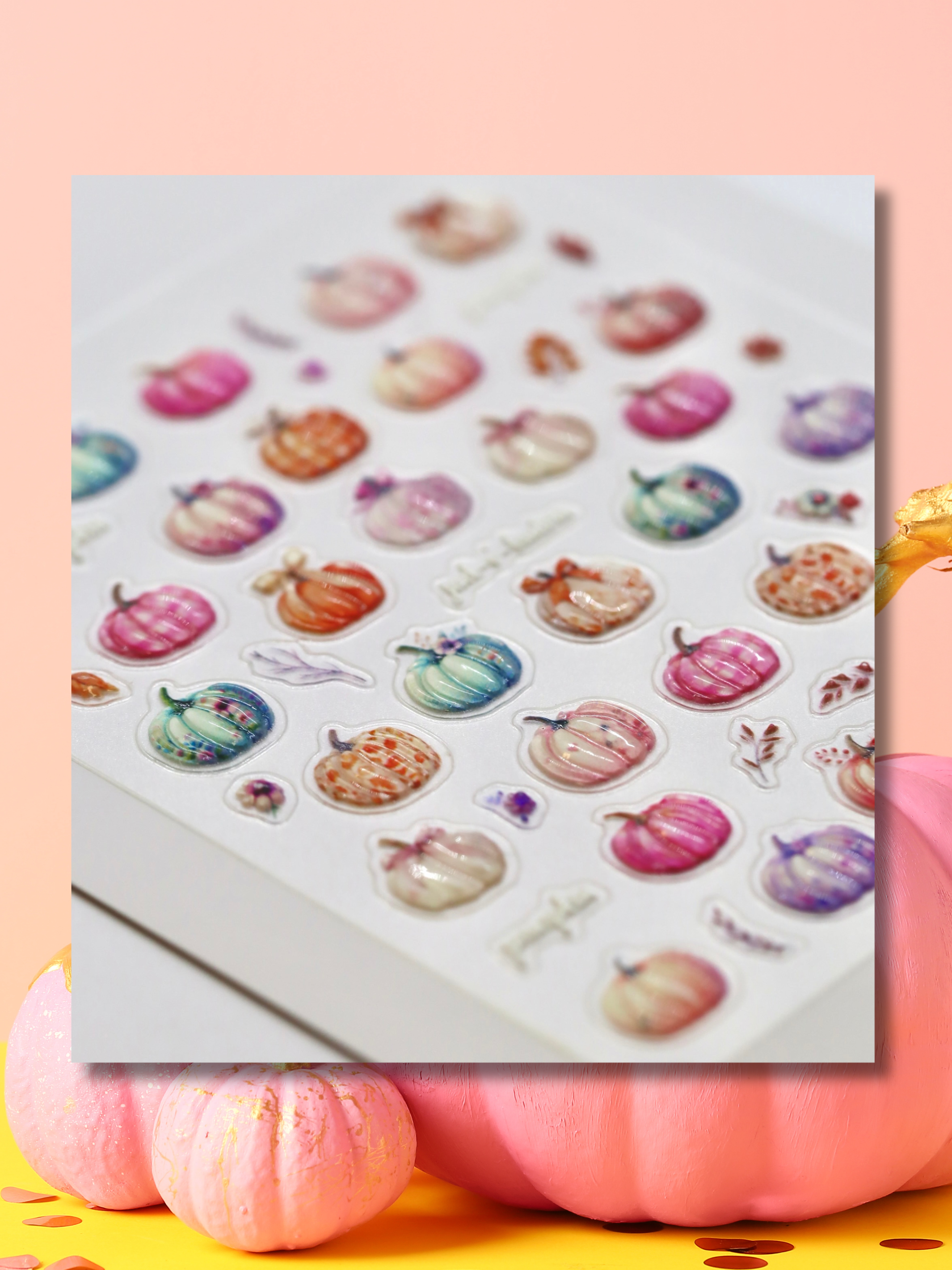 "Patchwork Pumpkins" 3D Puffy Decals