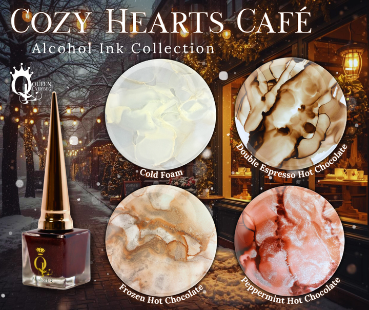 Cozy Hearts Café -- 4pc Alcohol Ink Collection