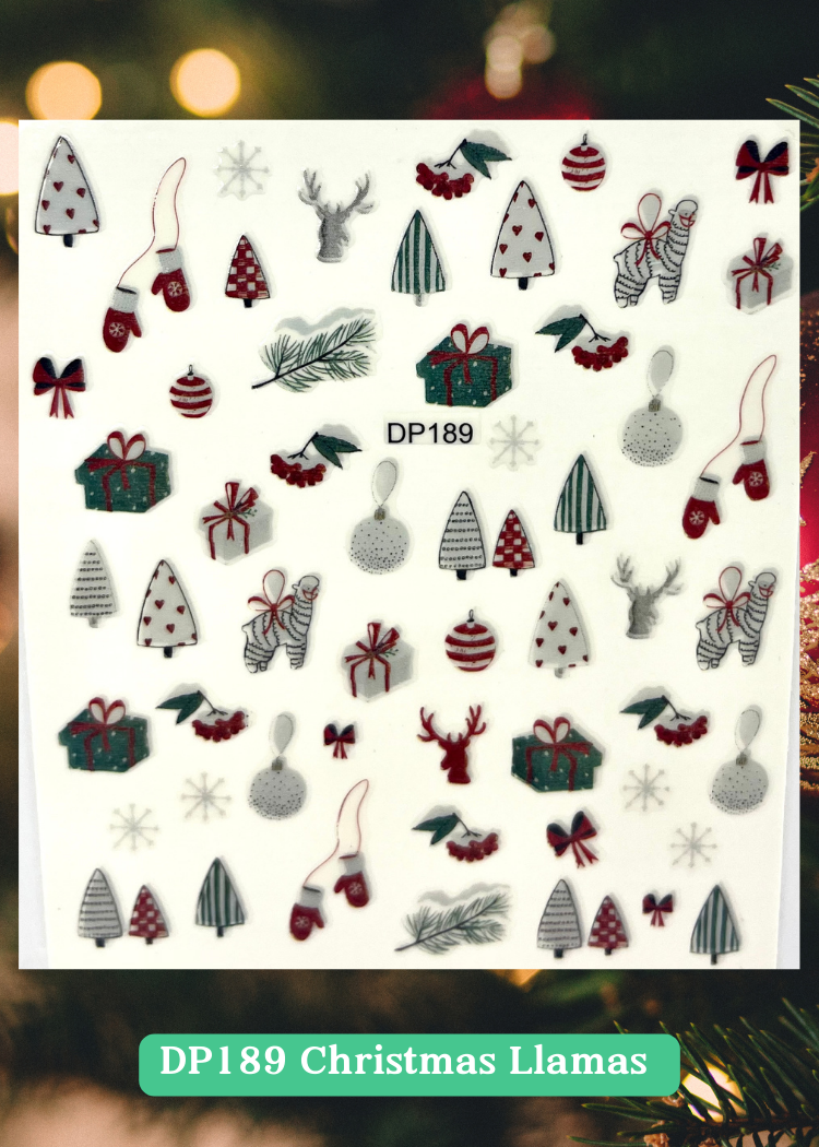 DP189 Christmas Llamas -- Christmas Decals
