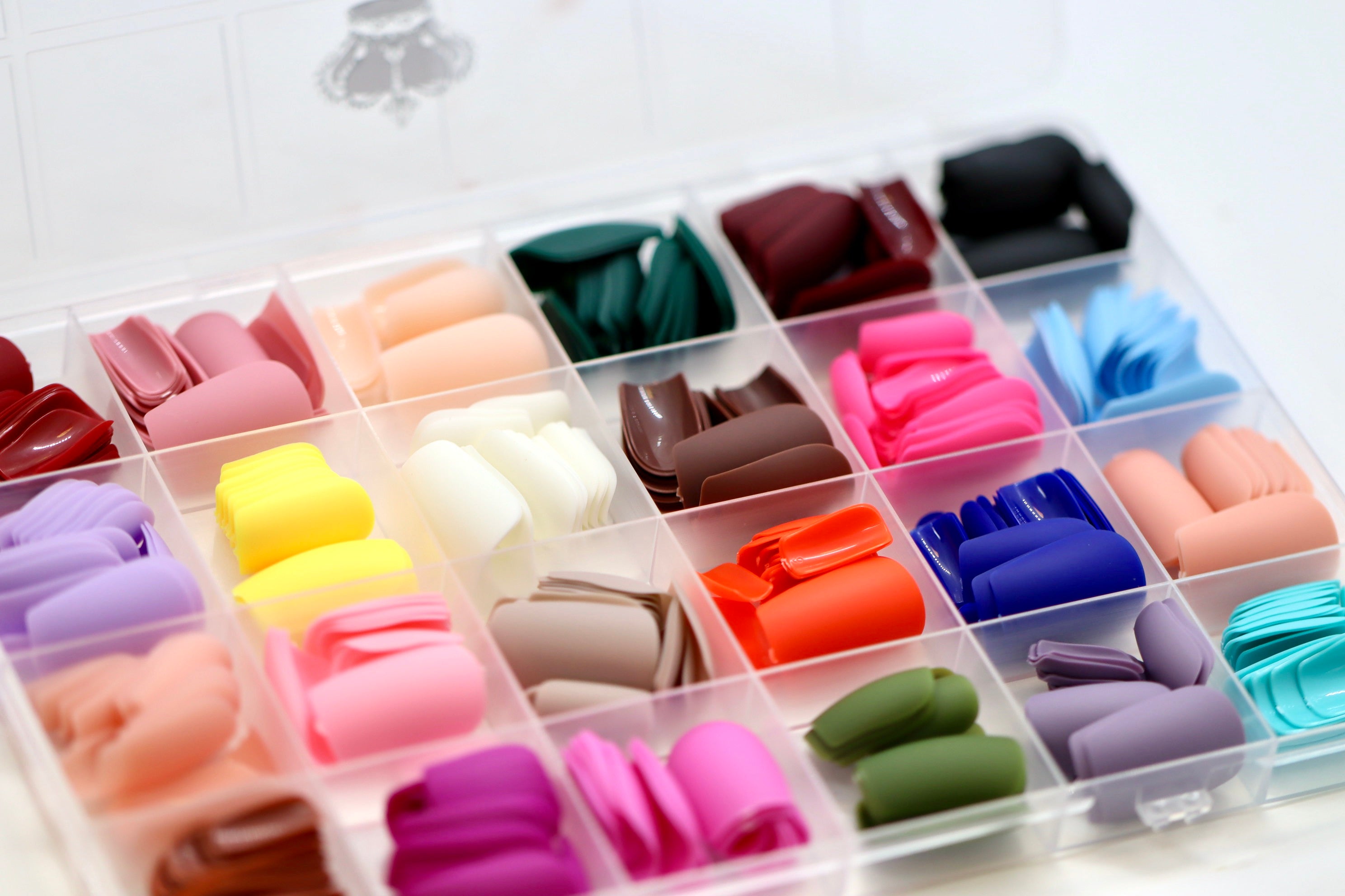 Short Square -- Full-Cover, Colored Nails