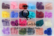 Short Squoval -- Full Cover, Colored Nails