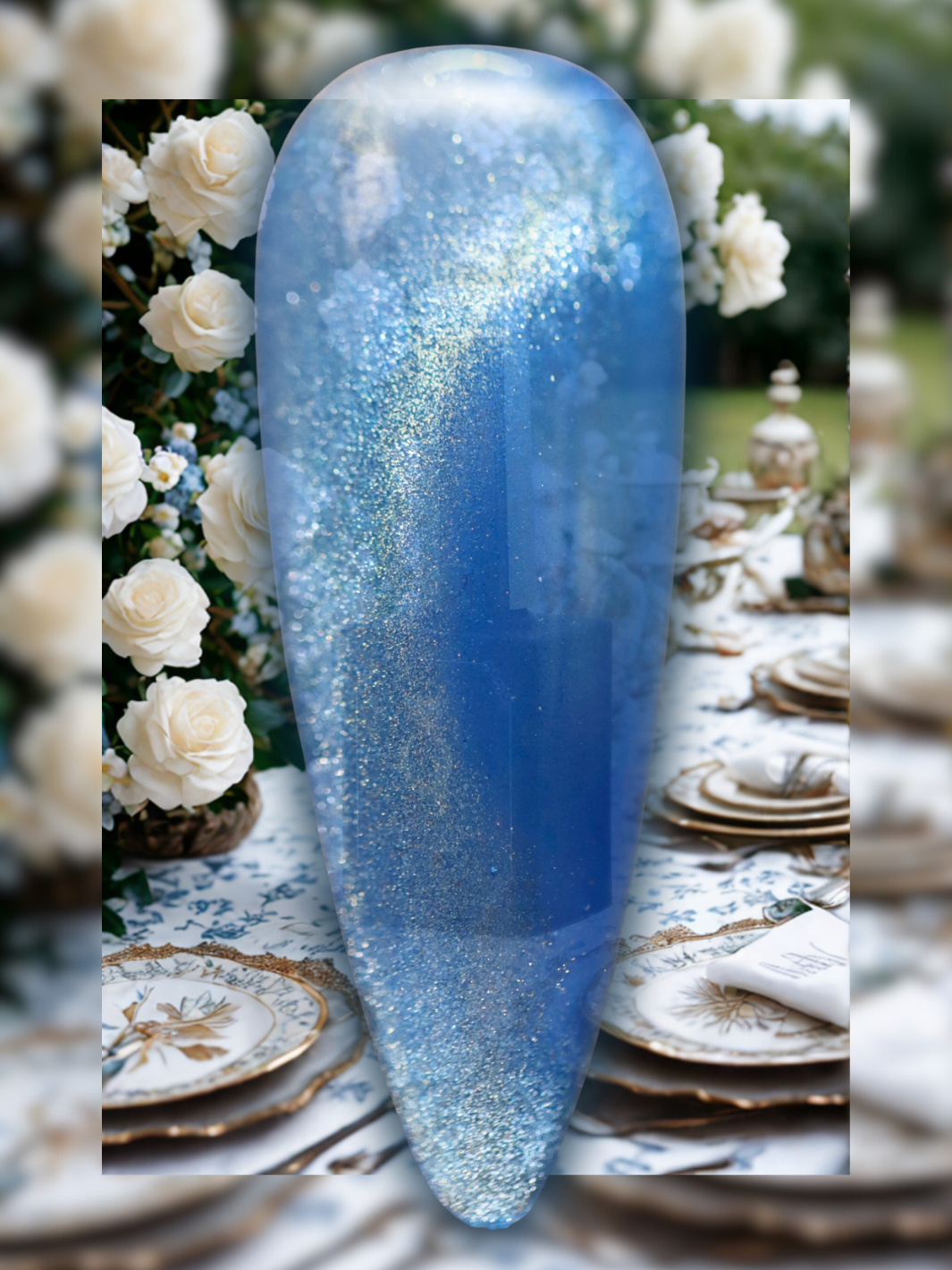 "Earl Grey Gingham" -- Glass, Crystal Cat Eye Gel