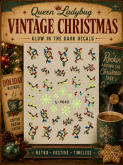 Vintage Christmas Glow In The Dark Decals
