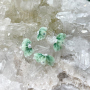 Green Pearl Poinsettia Flowers -- Handmade 3D Nail Embellishments