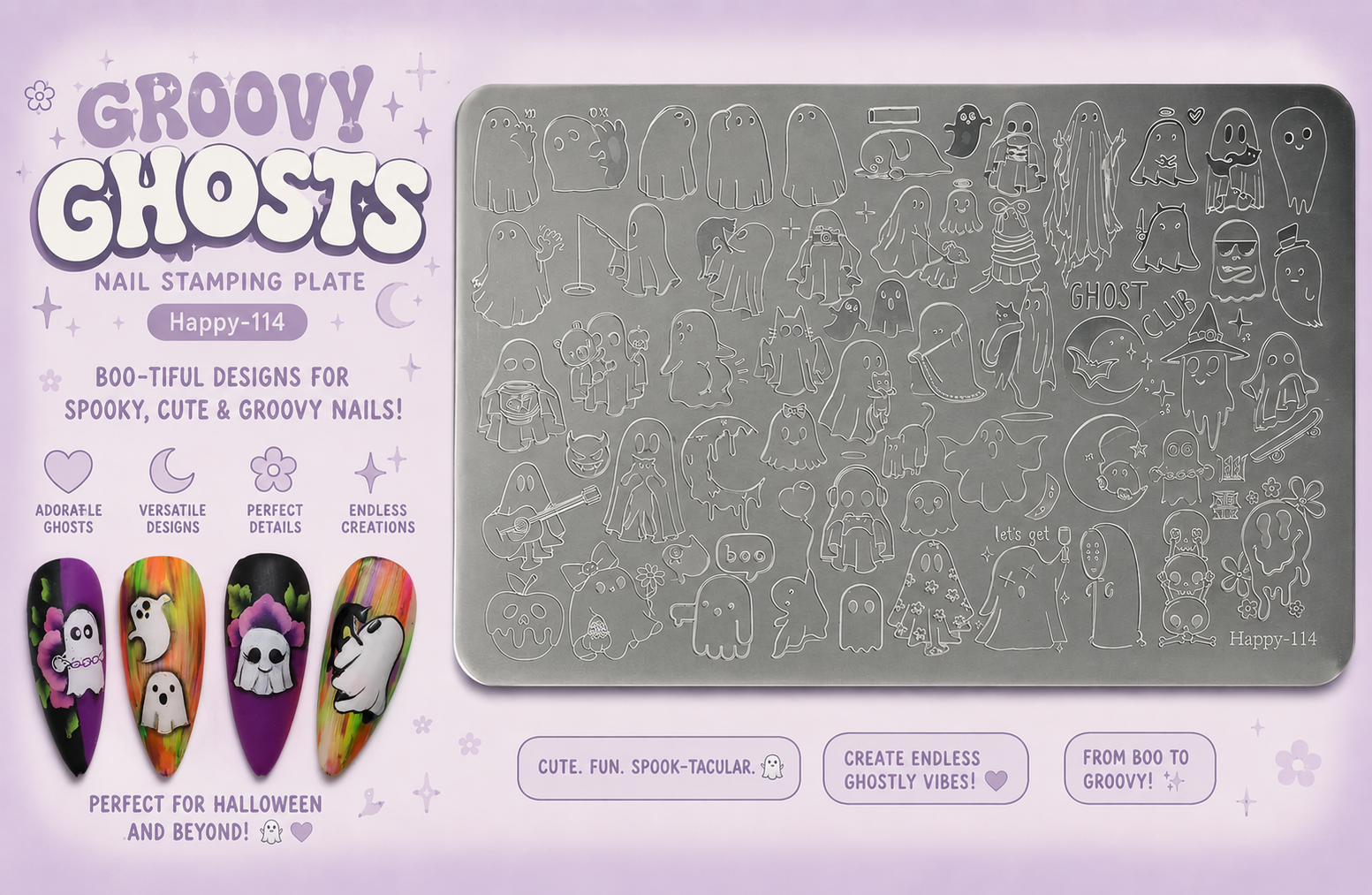 Groovy Ghosts -- Stamping Plate