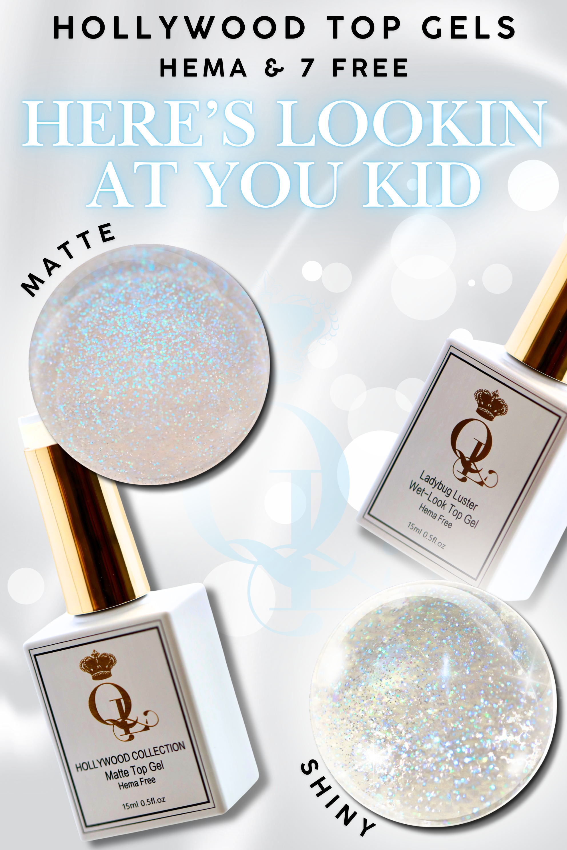 MATTE "Here's Lookin' At You Kid" -- HEMA-FREE Matte Hollywood Top Gel