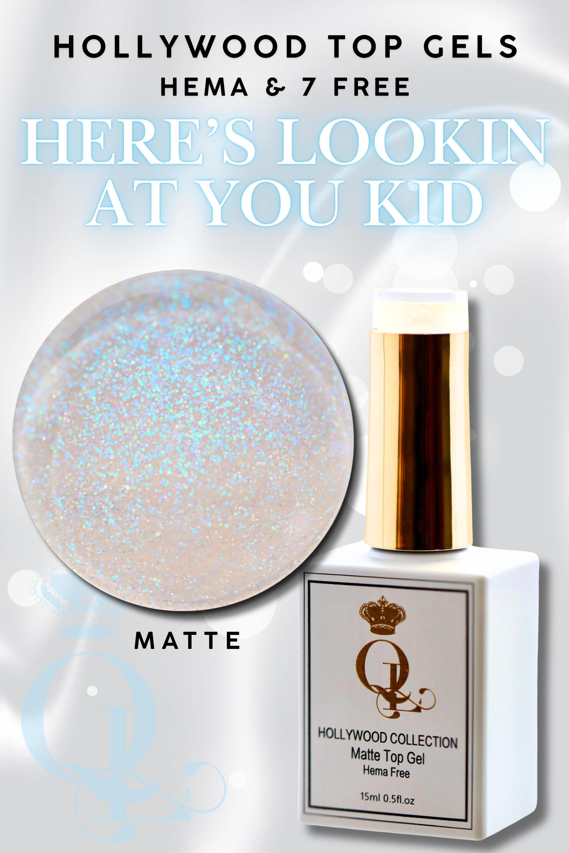 MATTE "Here's Lookin' At You Kid" -- HEMA-FREE Matte Hollywood Top Gel