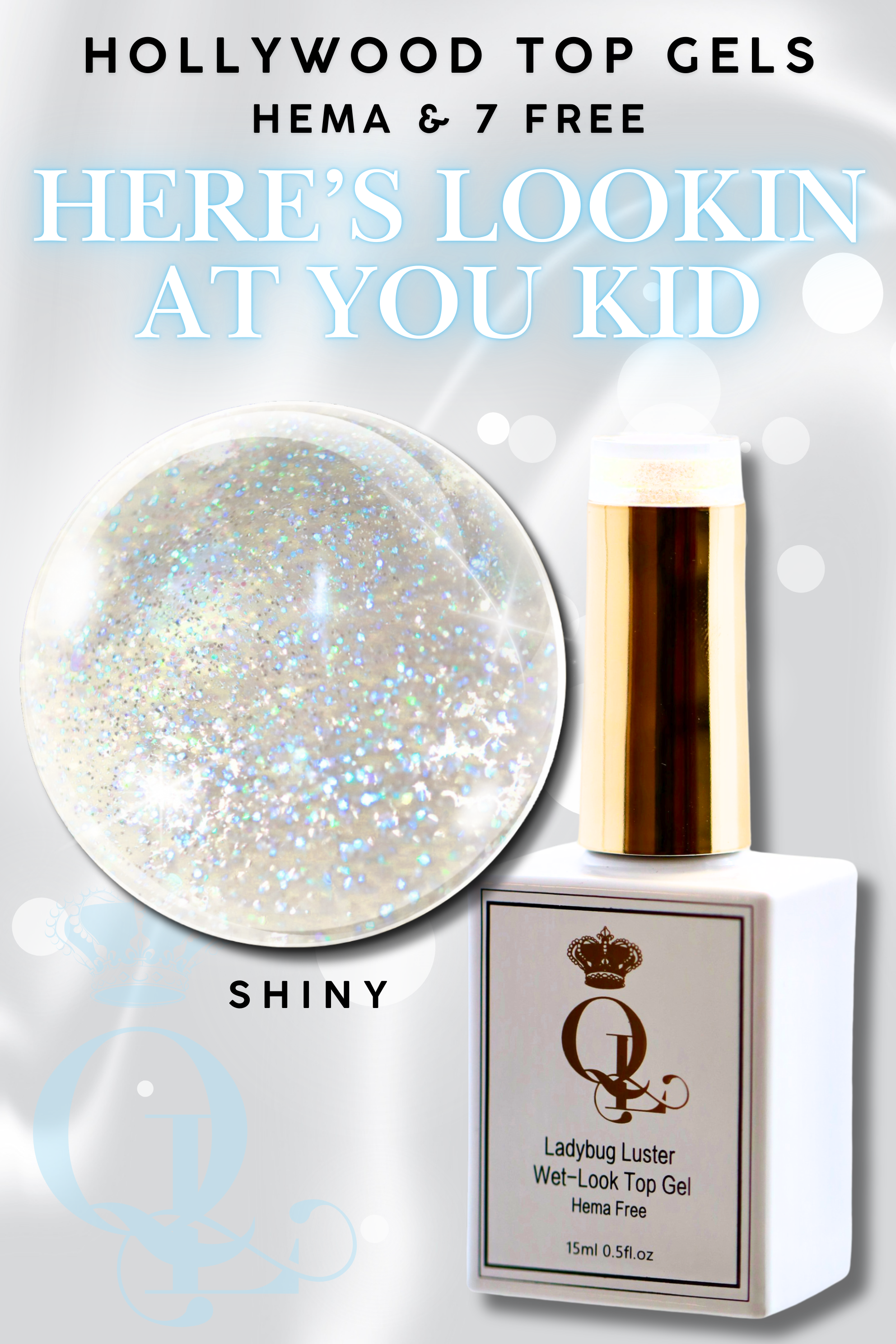 SHINY "Here's Lookin At You Kid" -- HEMA-FREE Wet-Look Hollywood Top Gel