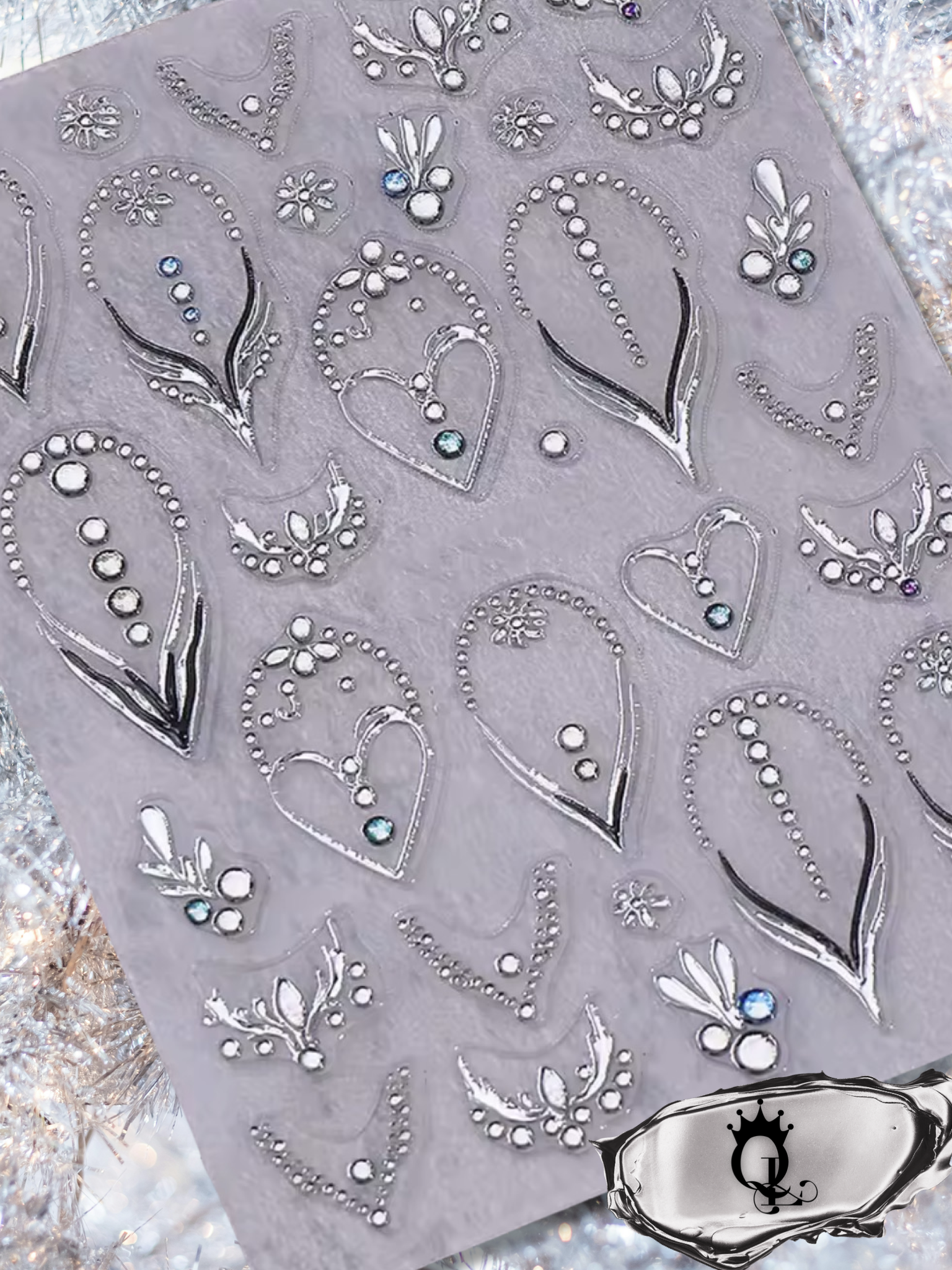 Silver Jewels—Metallic 3D Decals