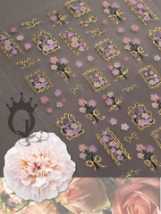 Framed Bouquet-- Metallic Decals