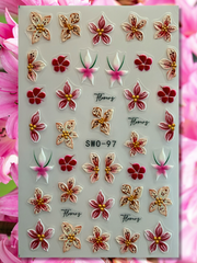 Pink Lilies Nail Decals