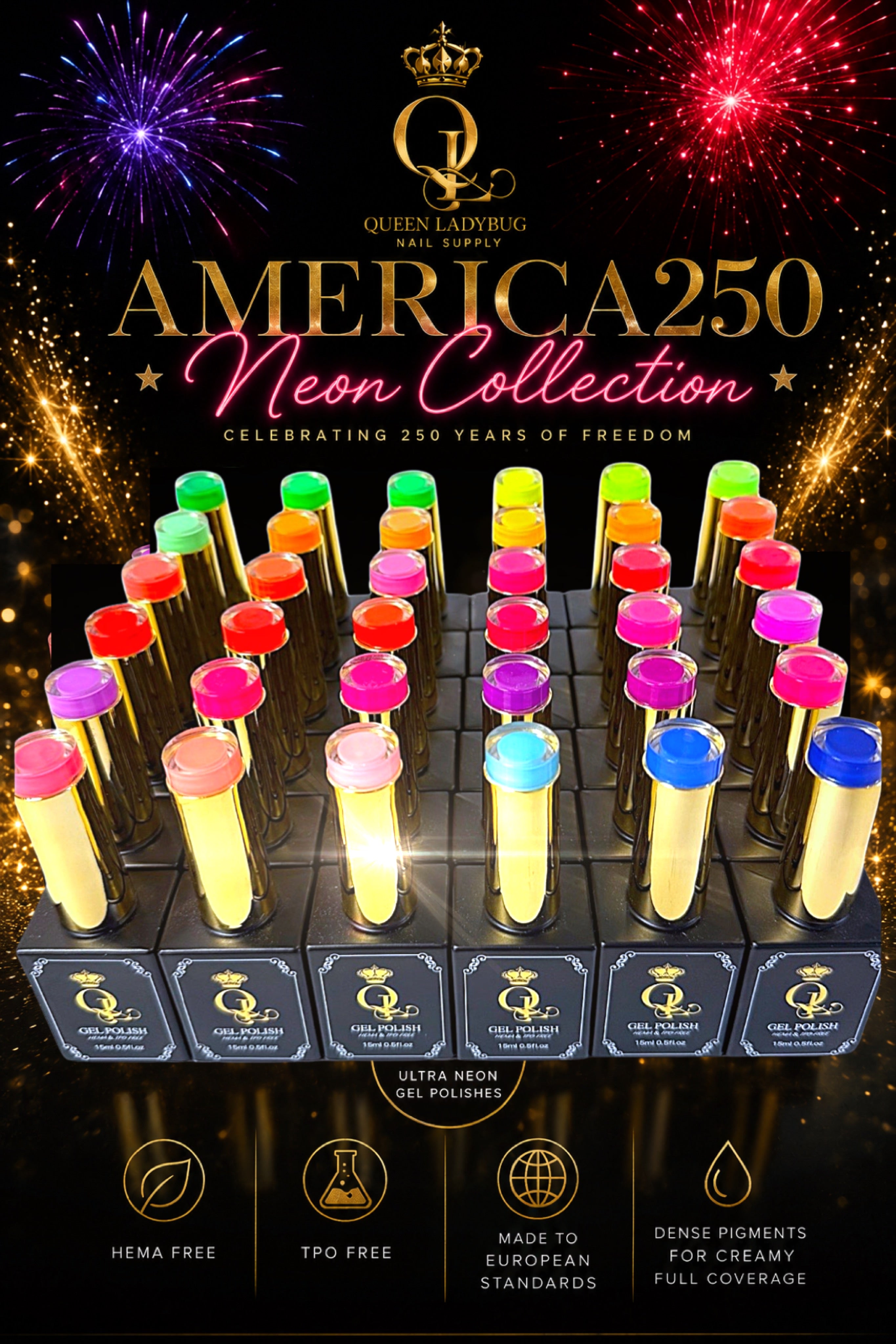 36 pc Neon Gel Polish Collection: Hema, TPO Free