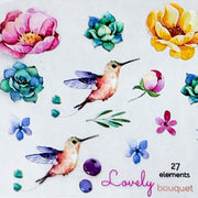 MM - "27-10 Humming with Birds" -- Nail Transfer Foil