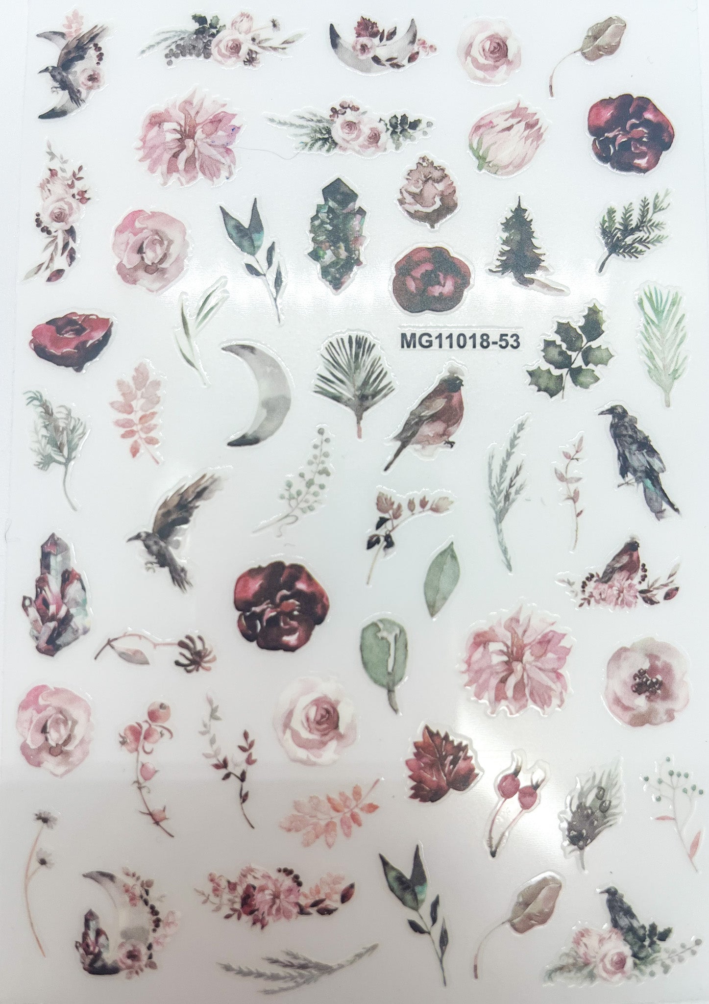 MM - MG11018-53  "Watercolor Garden-Burgundy" Decals