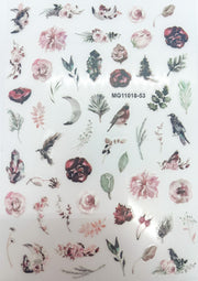 MM - MG11018-53  "Watercolor Garden-Burgundy" Decals