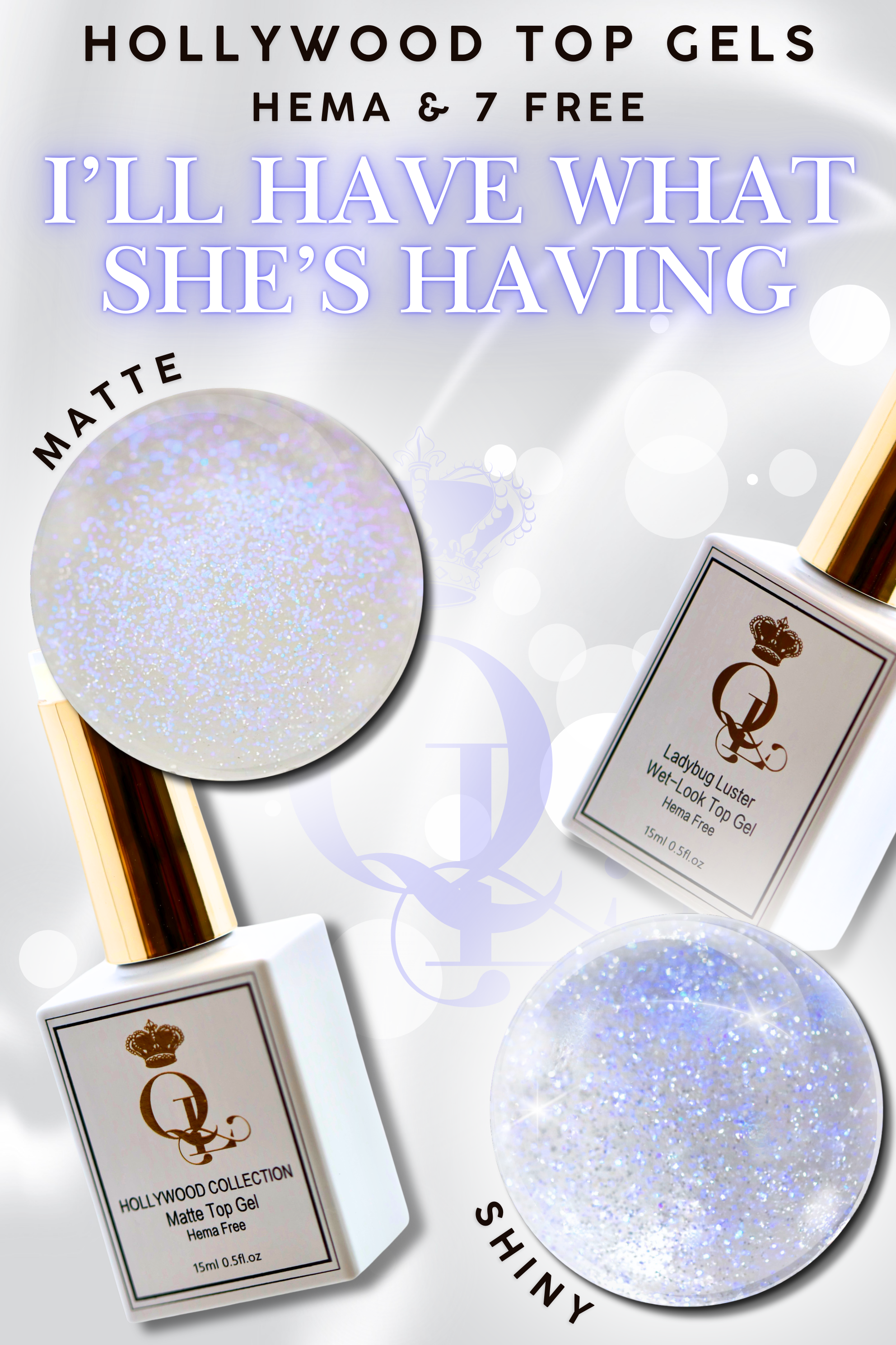 MATTE "I'll Have What She's Having" -- HEMA-FREE Matte Hollywood Top Gel