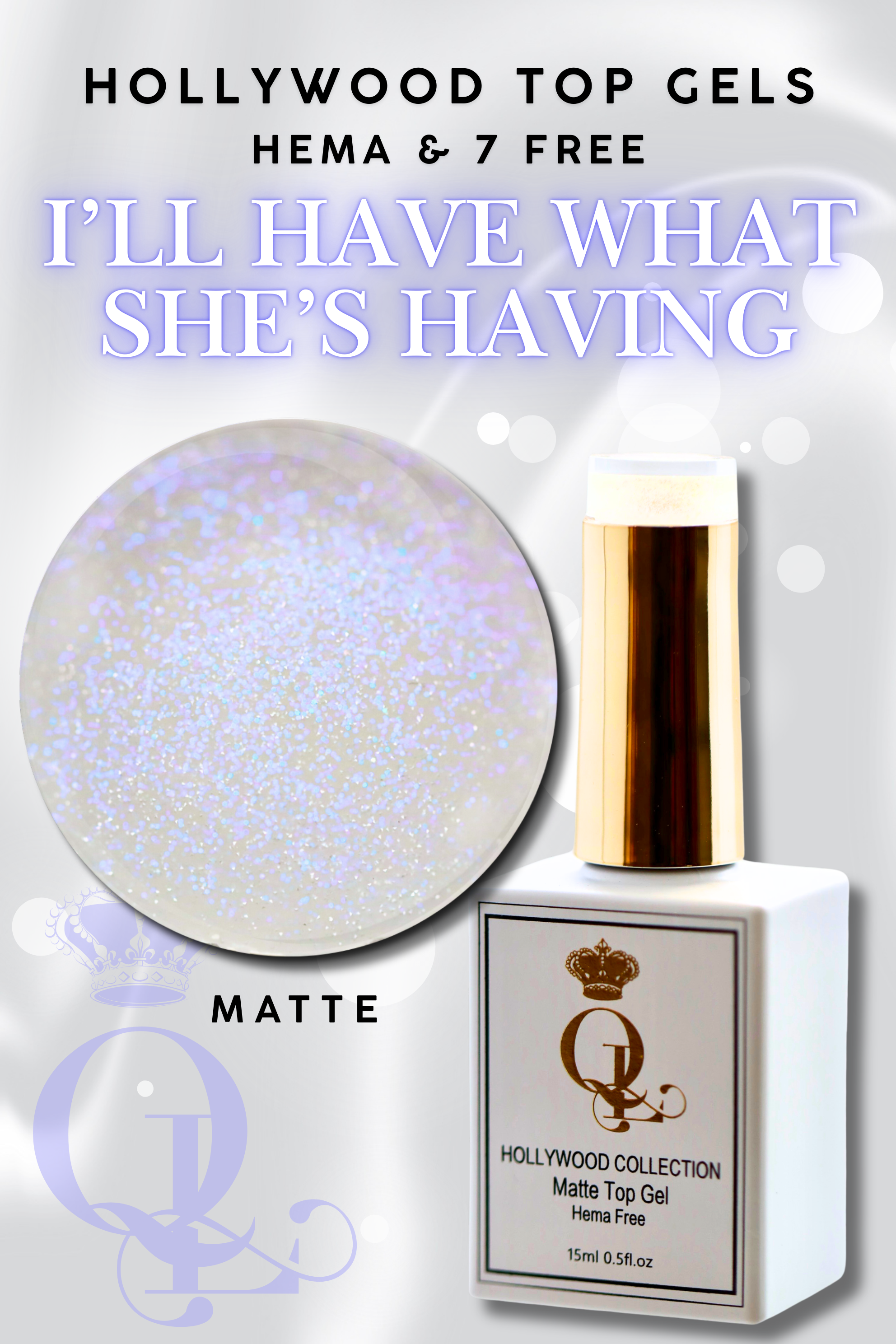 MATTE "I'll Have What She's Having" -- HEMA-FREE Matte Hollywood Top Gel