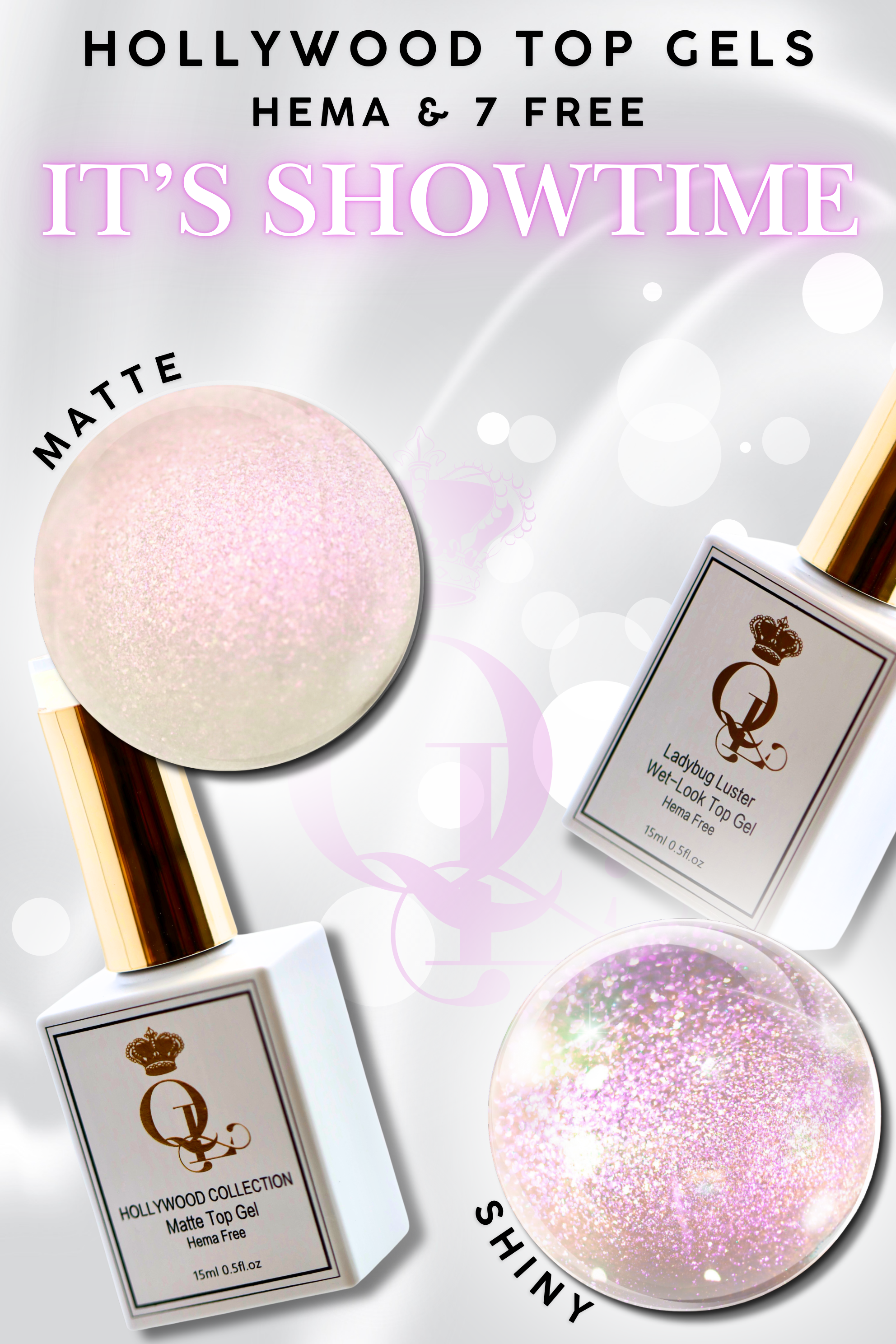 MATTE "It's Showtime" -- HEMA-FREE Matte Hollywood Top Gel