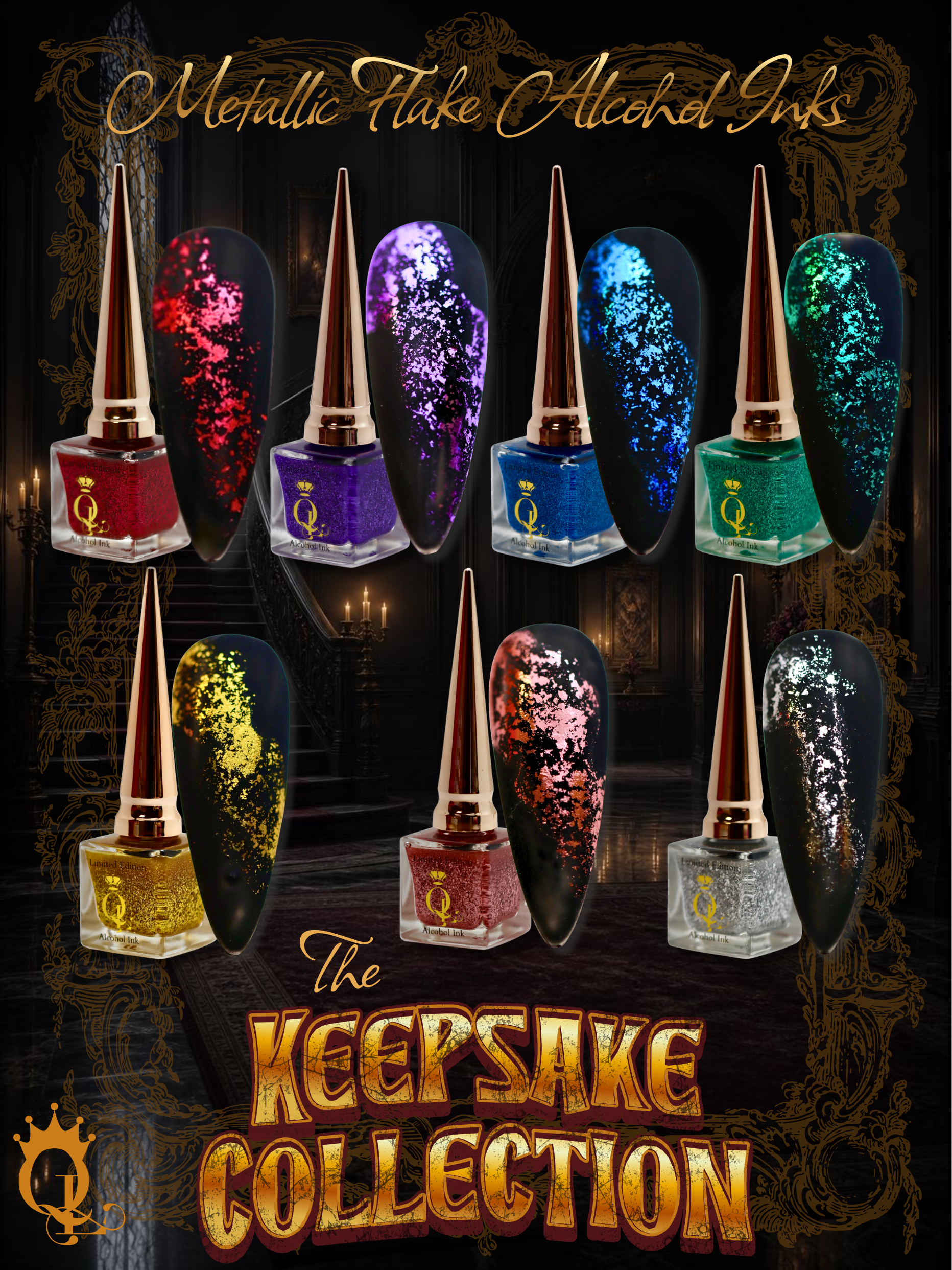 The Keepsake Collection - 7pc. Metallic Flake Alcohol Inks