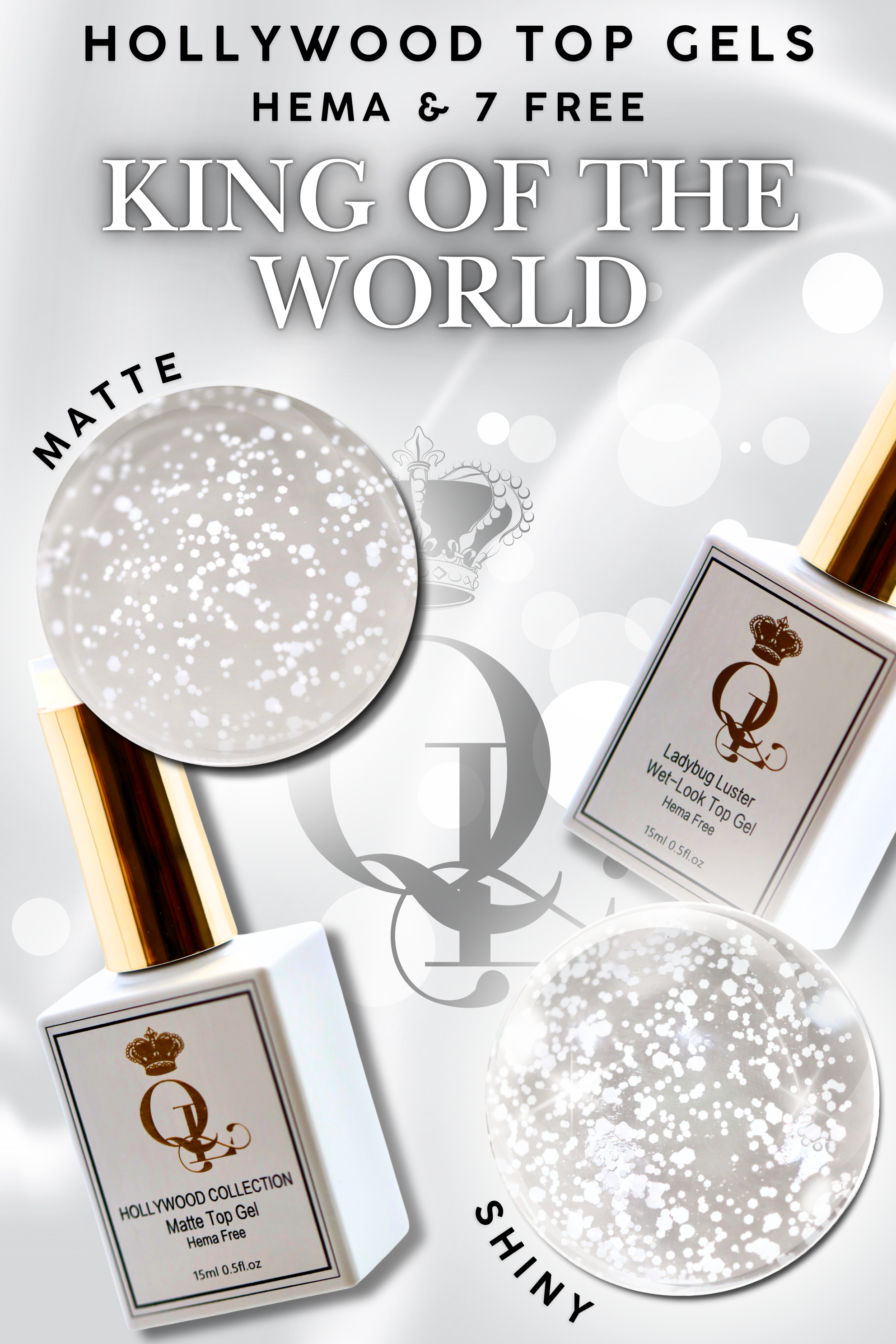 MATTE "King of the World" -- HEMA-FREE Matte Hollywood Top Gel