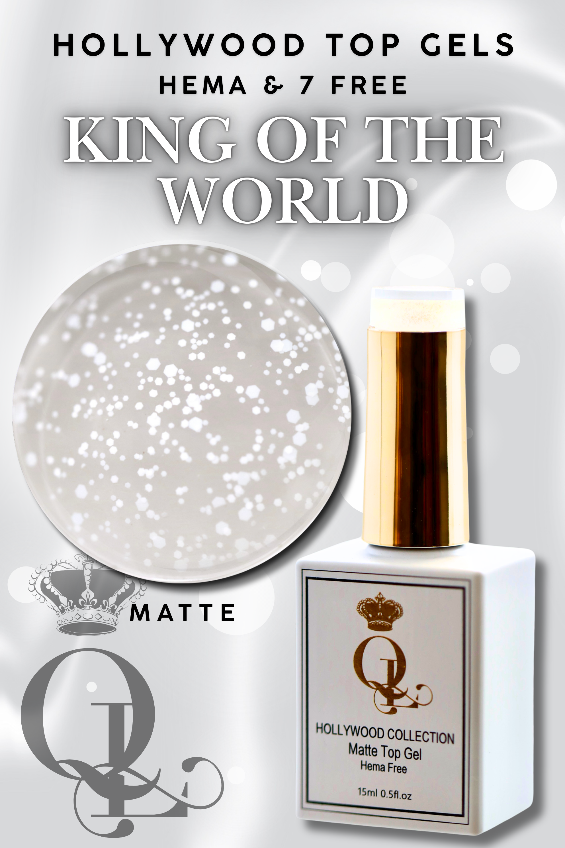 MATTE "King of the World" -- HEMA-FREE Matte Hollywood Top Gel