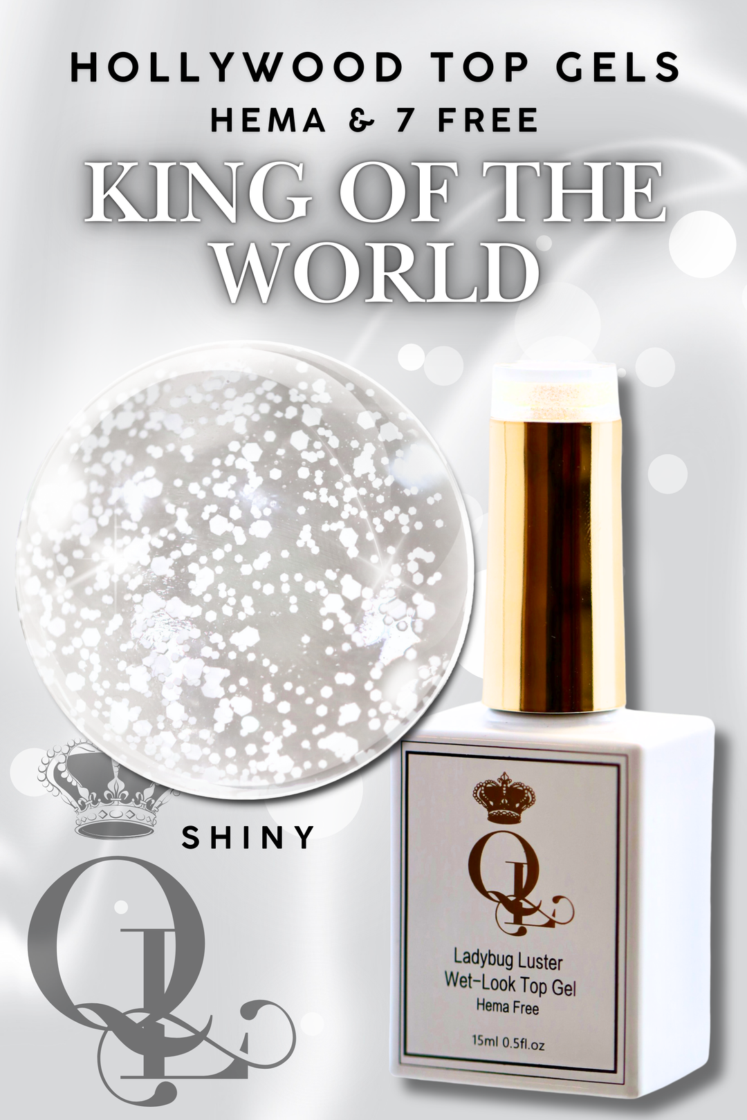 SHINY "King of the World" -- HEMA-FREE Wet-Look Hollywood Top Gel