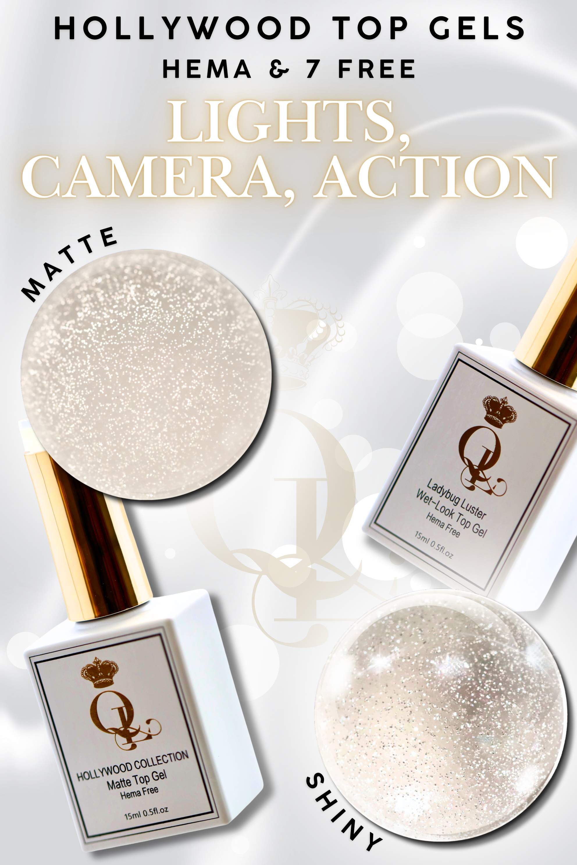 MATTE "Lights, Camera, Action" -- HEMA-FREE Matte Hollywood Top Gel