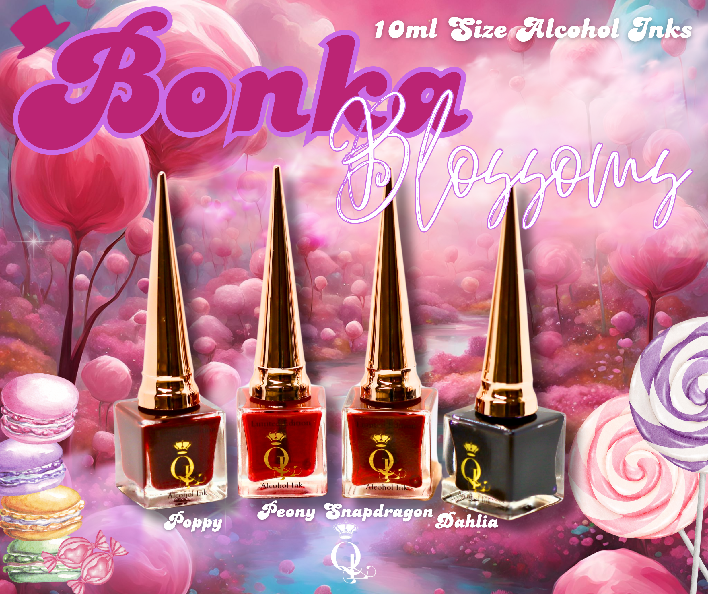 *Full Size* Bonka Blossoms 4pc Collection Alcohol Ink